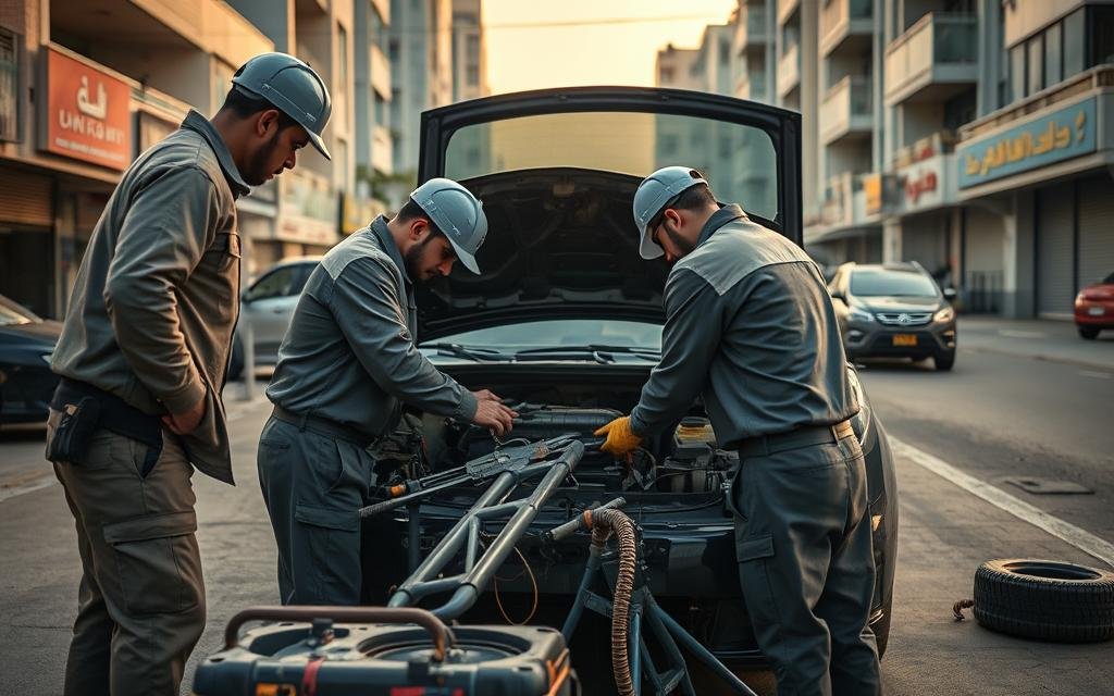 تبديل بطاريات عند البيت 