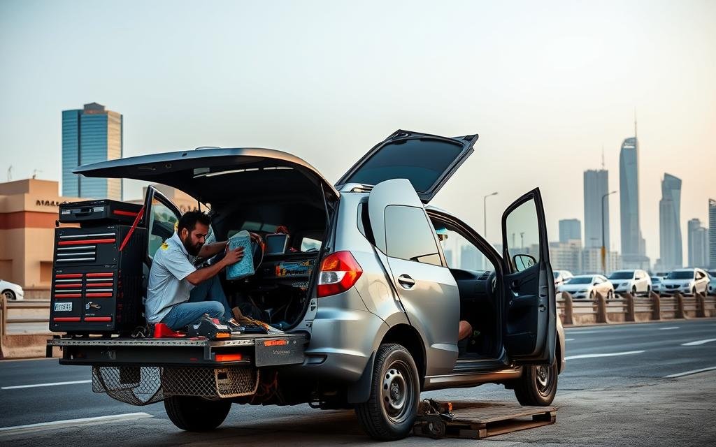 تبديل بطاريات عند البيت